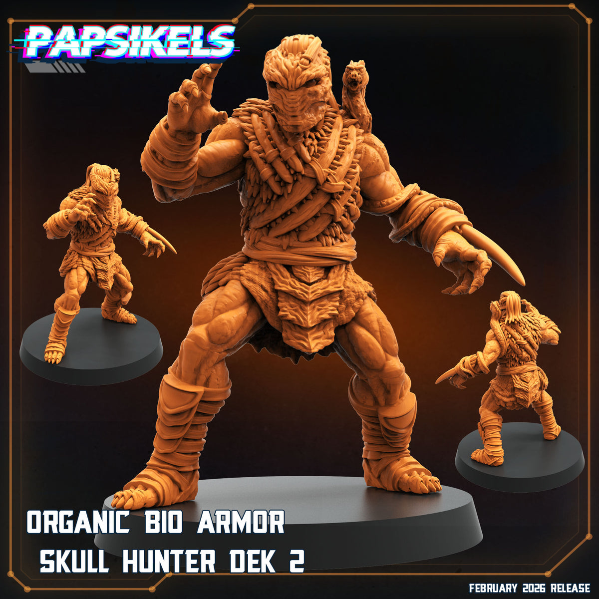 Predator Badlands Dek Organic Bio Armor Skull Hunter Subject 2 Papsikels resin miniature