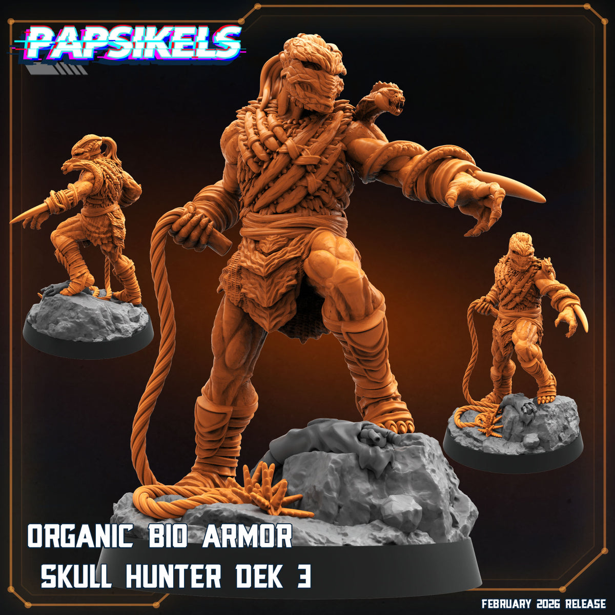 Predator Badlands Dek Organic Bio Armor Skull Hunter Subject 3 Papsikels resin miniature