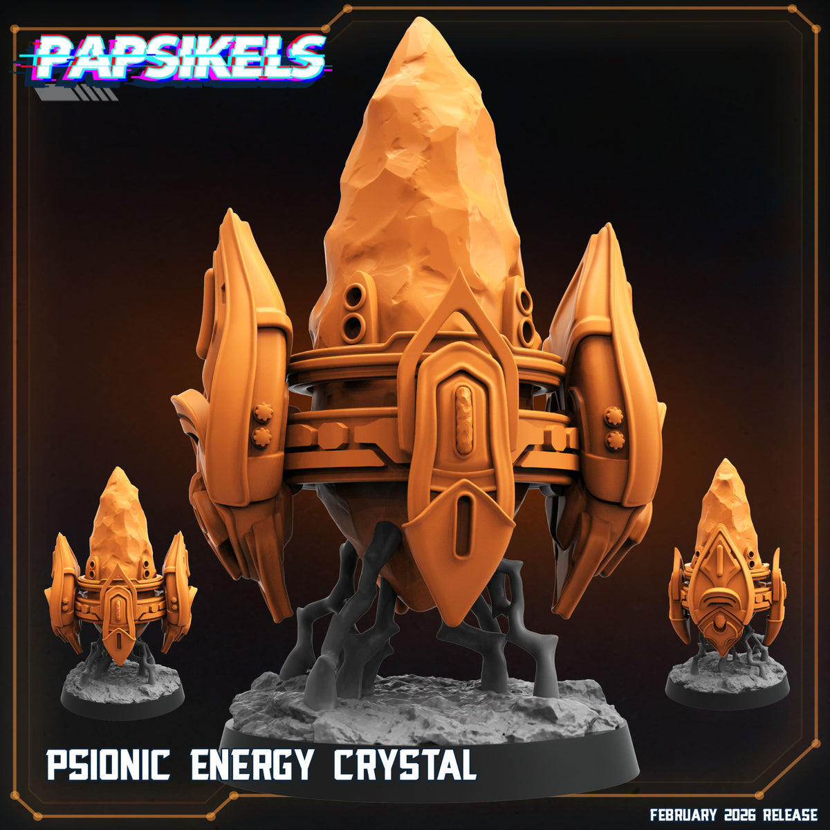 Papsikels Psionic Energy Crystal StarCraft inspired sci fi resin model render