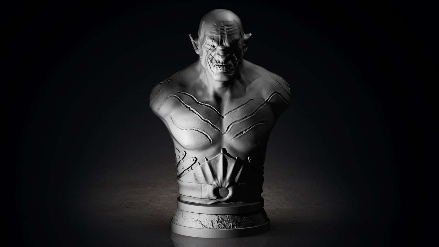 Azog the Defiler Bust Resin Statue Orc Chieftain Figure Unpainted 149mm Fotis Mint