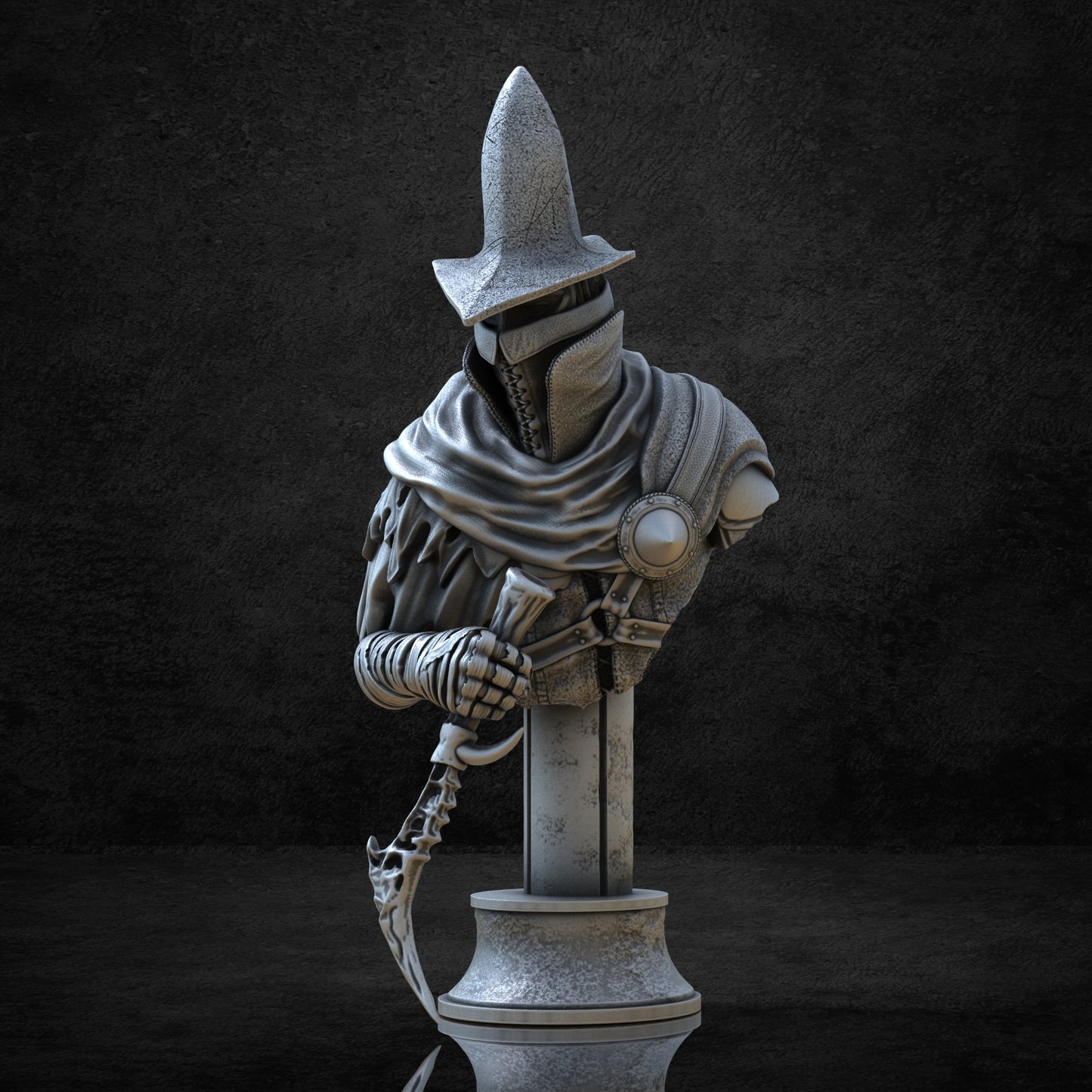 Dark Souls Abyss Watcher Bust Statue Resin Figure Unpainted Display Model 168mm