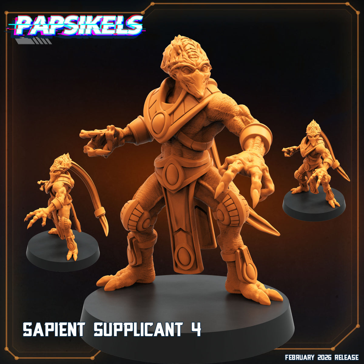 Sapient Supplicant 4 StarCraft inspired Papsikels sci fi alien resin miniature