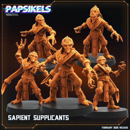 Sapient Supplicants StarCraft inspired Papsikels sci fi resin miniature group of five