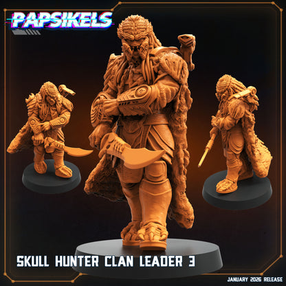 Skull Hunter Clan Leader 3 Papsikels Predator Badlands inspired unmasked alien hunter resin miniature