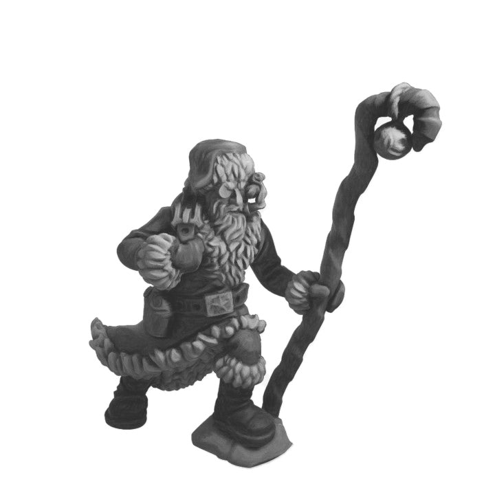St Nicholas fantasy Santa wizard resin miniature in matte light grey
