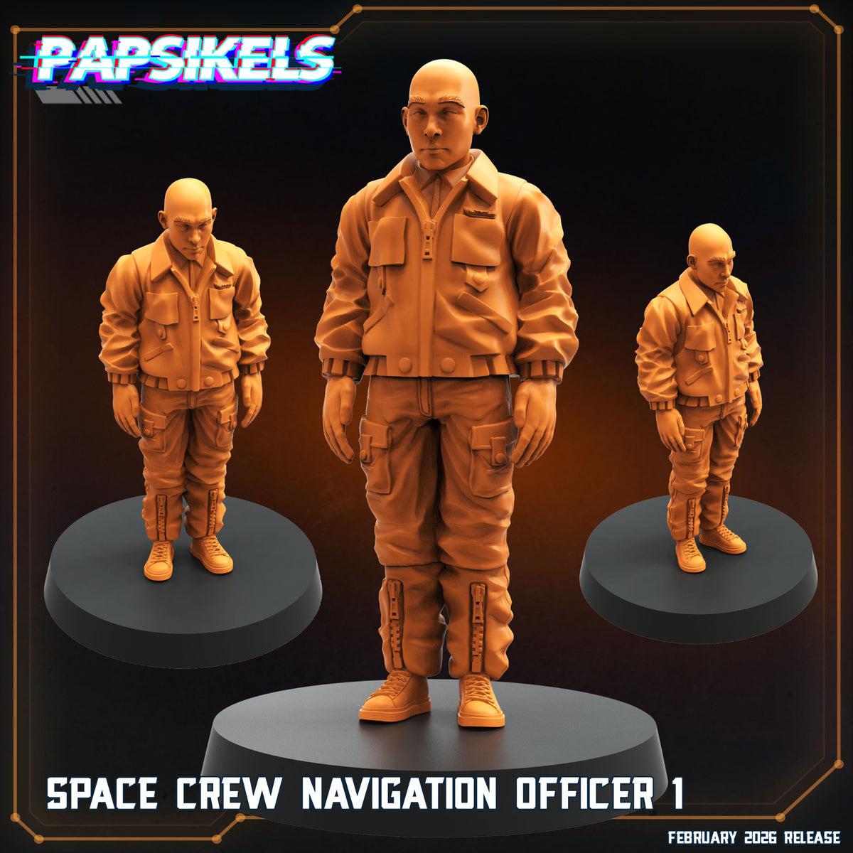 Teng Alien Earth navigation officer 1 Papsikels sci fi resin miniature in crew uniform