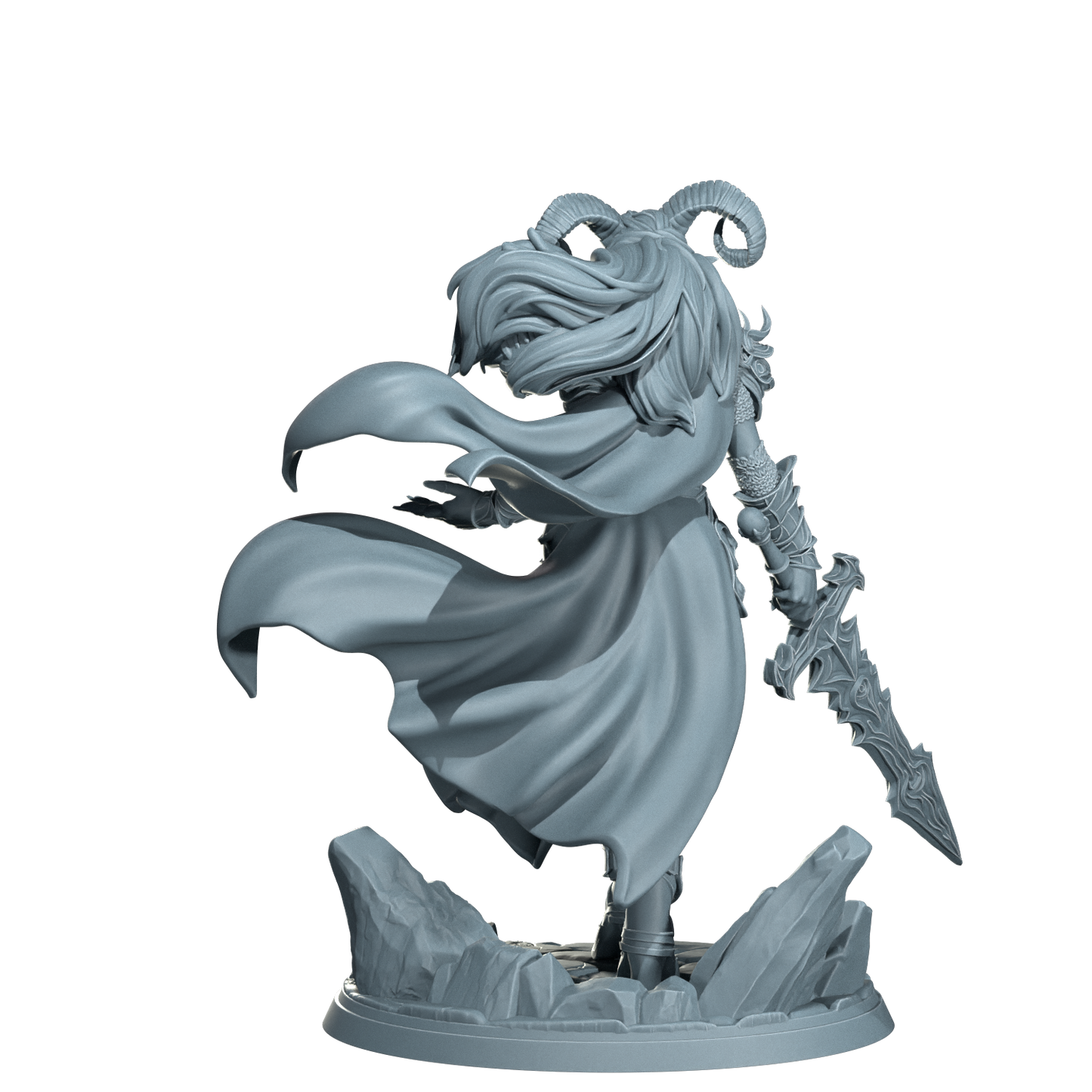 Kaela The Infernal Blade, Tiefling Warrior | Dungeons and Damsels | Cosmondo | 28mm, 32mm, 75mm | Dungeons & Dragons | TTRPG | RPG | Resin