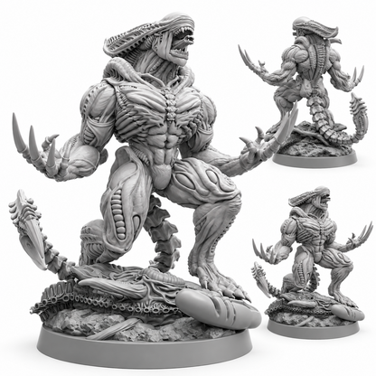 Xeno Wolverine Berserker Aliens Vs Avengers fan art Papsikels resin miniature on white background