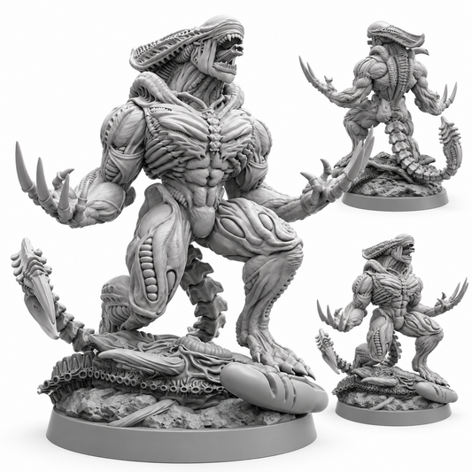 Xeno Wolverine Berserker Aliens Vs Avengers fan art Papsikels resin miniature on white background